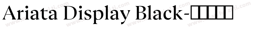 Ariata Display Black字体转换